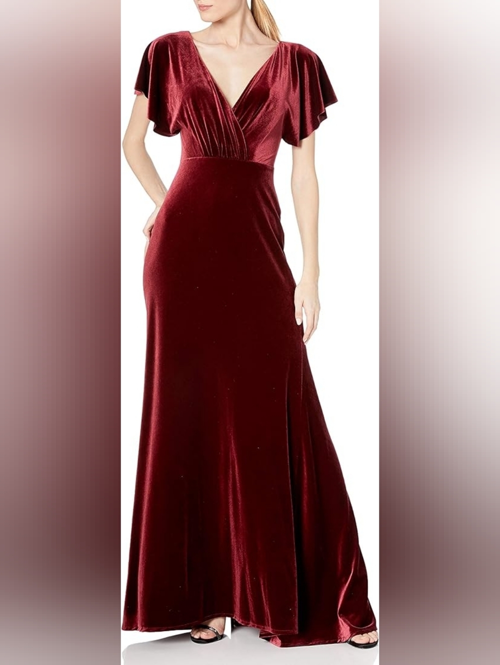 Jenny Yoo Burgundy Velvet Maxi Skirt